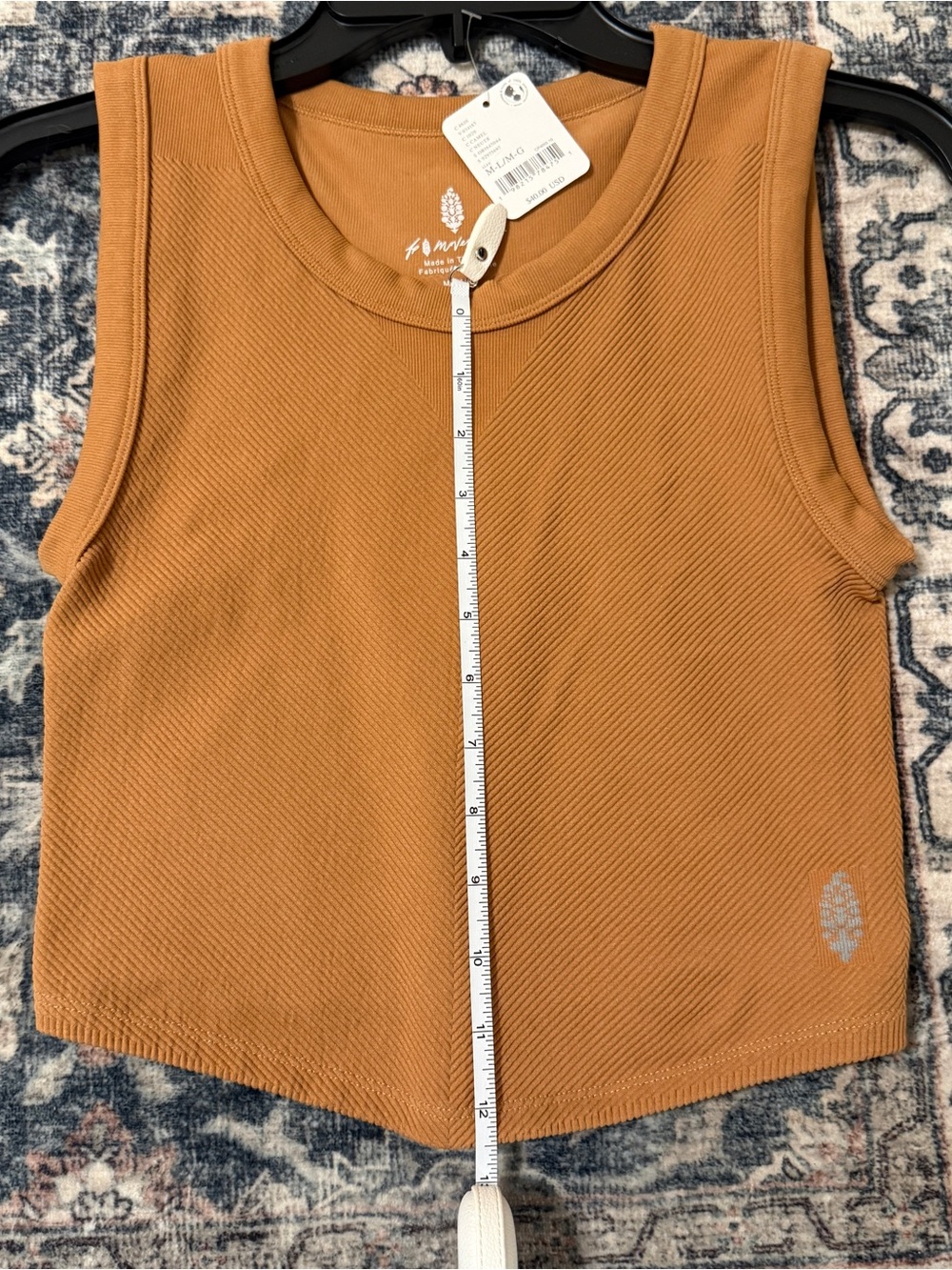 🦋 Free People| NWT FP Movement Ribbed Cropped Tank Top Camel M/L - Picture 4 of 7